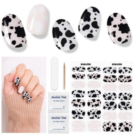 DUKASOU Nail Stickers,28 pcs Gel Nail Strips, Nail Gel Stickers Work with Any UV Lights, Long-Lasting Nail Wraps for Women, Nail Polish Stickers Easy to Apply & Remove