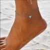 Turandoss Silver Initial Ankle Bracelets for Women, 14K White Gold