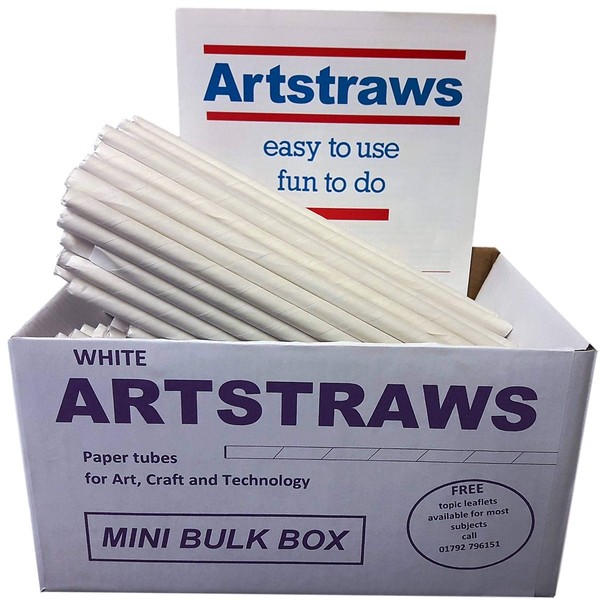 Amazing Arts and Crafts Artstraws WHITE PAPER STRAWS SCHOOL PACK ART STRAWS 6mm
