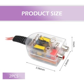 yorpyep High Frequency to Low Frequency Output Converter, Subwoofer Modified Car Audio Converter, Speaker Output to RCA Line Control Audio Signal Adapter, for Most Cars Speaker Parts (Transparent)