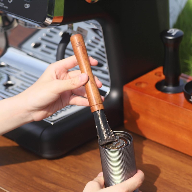 MEION Coffee Grinder Brush, Espresso Brush Tool, Mahogany Coffee Cleaning