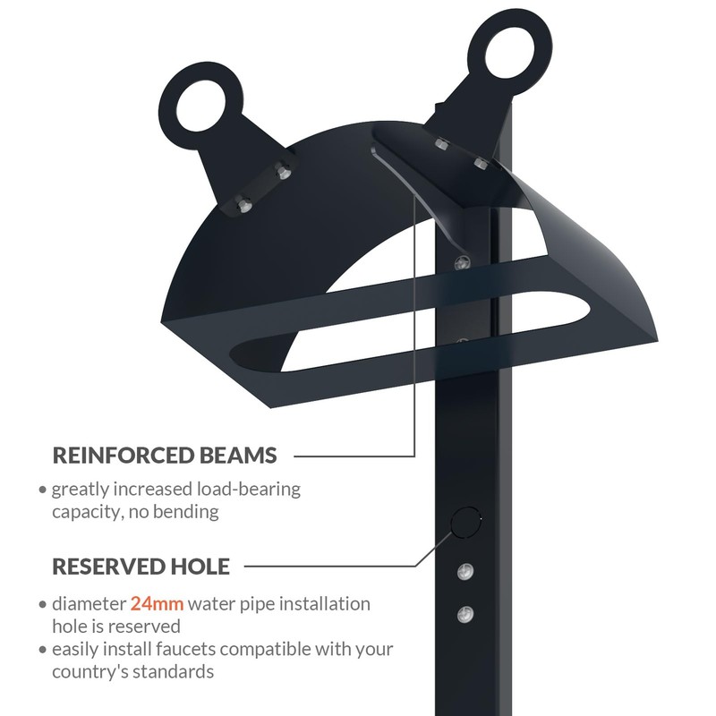idyllictime Garden Hose Holder Freestanding for Outside With Tool Storage