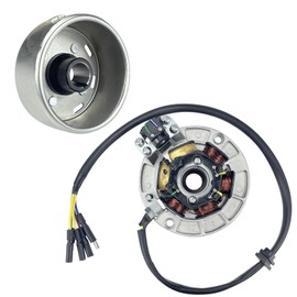 6 Coil 5 Wire Stator Magneto with Flywheel Rotor Kit for YX 140cc 150cc 160cc Pit Dirt Bike Copper Powersports Stators