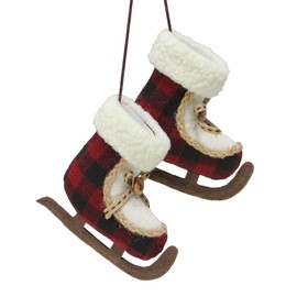 Northlight Buffalo Plaid Ice Skates Christmas Ornament - 4"