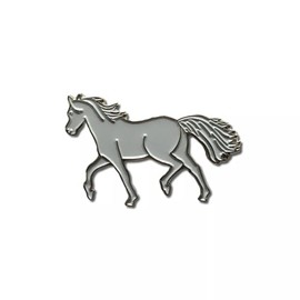 GBJUK Grey Horse Enamel Pin Badge Lapel