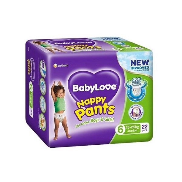 BabyLove Nappy Pants Junior (15 to 25kg) X 22 (Limit 2 per order)