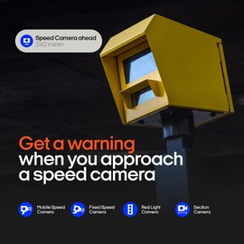 OOONO Co-Driver NO1 LED Traffic Alarm – Real-Time Speed Control & Road Hazard Warning Device, Automatic Activation via Bluetooth Smartphone Connection, 1 Pack