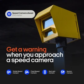 OOONO Co-Driver NO1 LED Traffic Alarm – Real-Time Speed Control & Road Hazard Warning Device, Automatic Activation via Bluetooth Smartphone Connection, 1 Pack