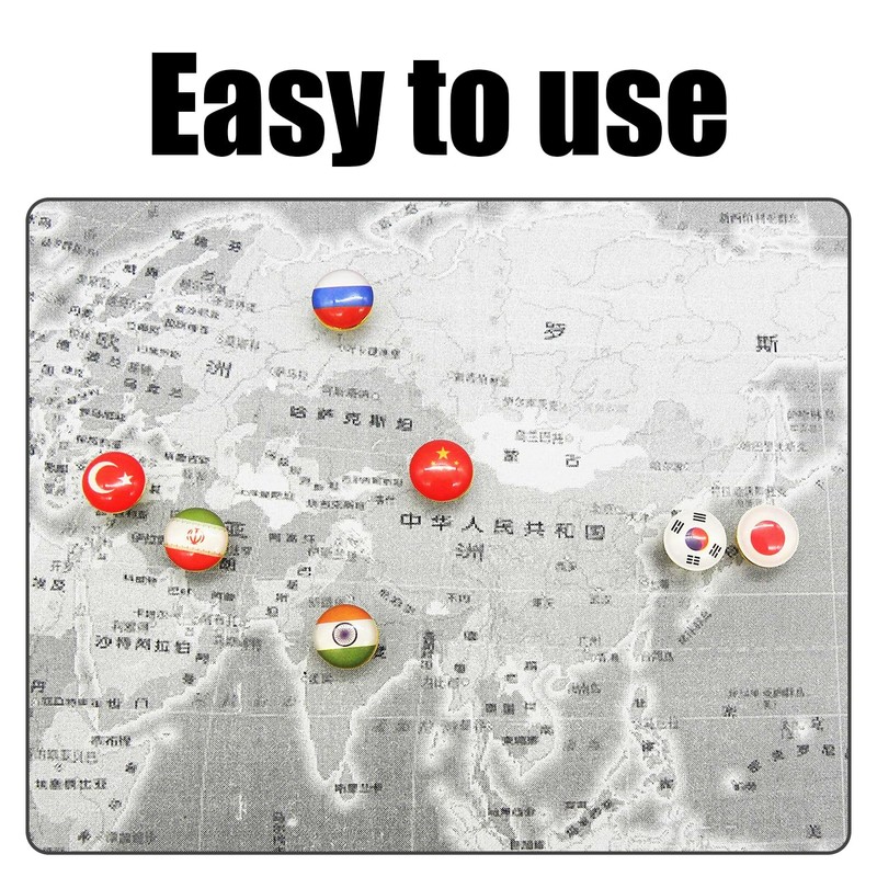 Pack of 100 Flag Pins, Country Flag Pins, Map Marking