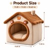 Foldable Pet House for Indoor Resting - Removable Washable Cat
