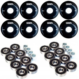 Switch Roller Blade Wheels Pack of 8 68 mm 88A with Bearings ABEC 9 Inline Skate Wheels Black