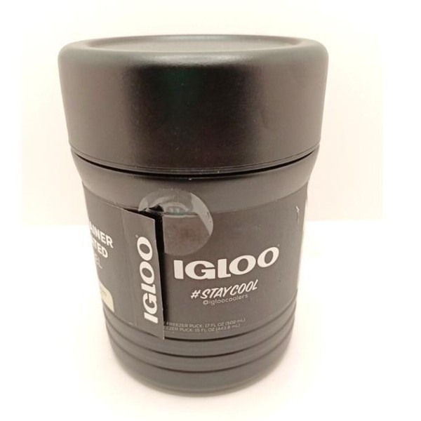 Benefiber IGLOO Vacuum Insulated FOOD CONTAINER JAR, 15OZ Black LEAK