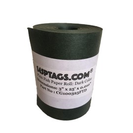 145P Tags CG100325FTD Plain Fish Paper Roll, Dark Color, 3" x25'x0.010