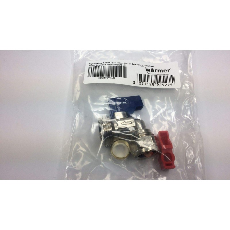 Washing Machine Angle Valve & Handle 15mm x 3/4 BSP.