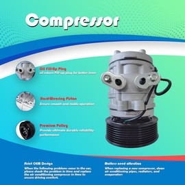 Rayten 58176 Air Conditioner AC Compressor with Clutch, Compatible with Ford Focus 2003-2007, Replace# CO35110C