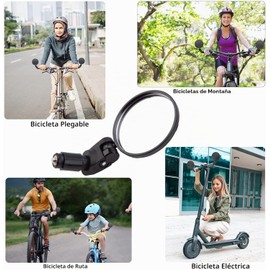 2 Espejos Retrovisores Ajustables para Montar en Bicicleta, Espejo Retrovisor para Manillar de Bicicleta, Espejo Retrovisor de Seguridad Hd para Bicicleta