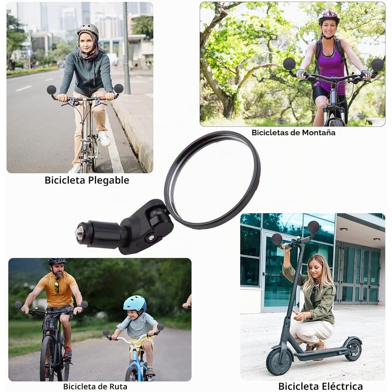 2 Espejos Retrovisores Ajustables para Montar en Bicicleta, Espejo Retrovisor