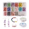 PandaHall 1102pcs Natural Gemstone Chip Beads Set Include Earring Hooks