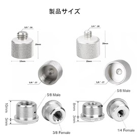 Nivithi Microphone Stand Adapter, Camera Screw Conversion, 1/4 inch Male to 5/8 inch Female and 3/8 inch Male to 5/8 inch Female Microphone Conversion Screw, Tripod Screw, Coupling Screw, Fixed Screw