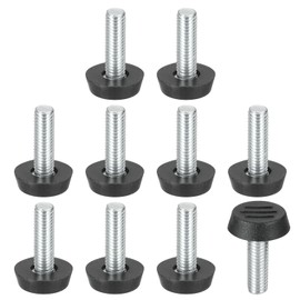 PATIKIL - 10 niveladores de muebles ajustables de rosca M8 x 25 mm, niveladores de patas de muebles atornillados de acero en patas de nivelación rosca