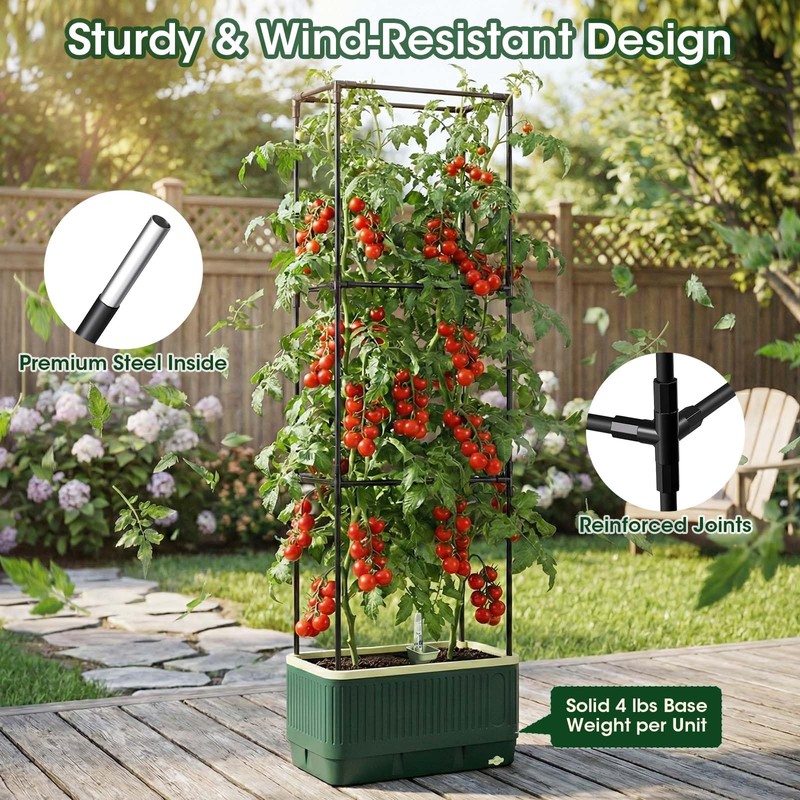 MQHUAYU 2 Pack 51" Self Watering Planter Box with Trellis,