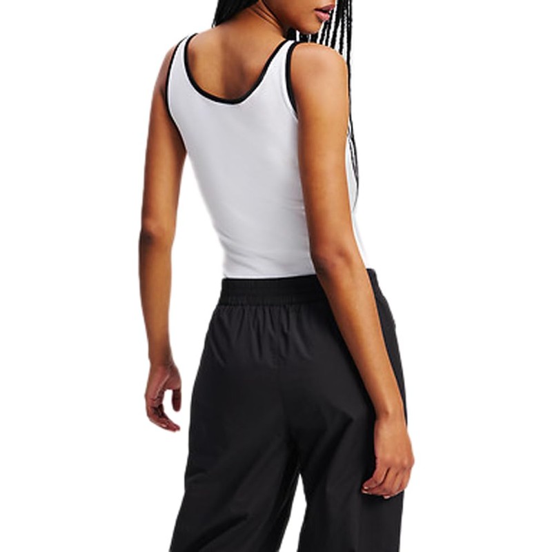 Karl Lagerfeld Jeans Women's Ribbed Body Vest, White, L