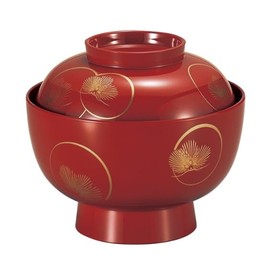 Maeju Lacquerware, 4.5 Zoni Bowl, Karomatsu, Full Vermilion