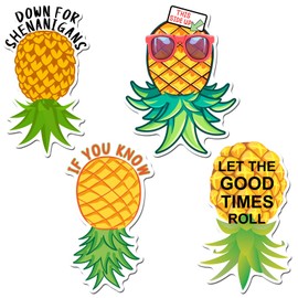 Tellegloww 4 Pcs Large Pineapple Cruise Door Decorations Thicken Car Pineapple Magnets Funny Cruise Door Decorations Magnetic for Ship Cabin Stateroom Carnival Cruising(Classic Style)