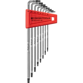PB SWISS TOOLS Torx Wrench Set PB 3411.H | 100% Swiss Made | 8-piece Torx Key Set with Knurled Shaft, T6/T7/T8/T9/T10/T15/T20/T25 for Screwdriving Work in Industry and Handcraft