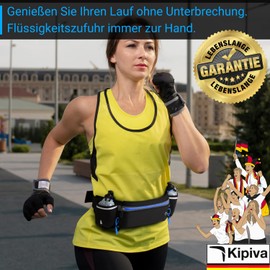 Hydration Belt Running with Bottles Blue Running Belt with Water Bottle MTB Hydration Belt Cross-Country Running Belt with Water Bottles (2 x 175 ml) Bum Bag Belt Running Belt Jogging Running Belt