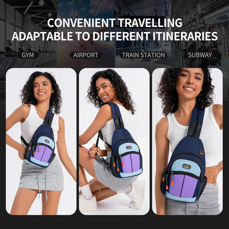 O-TBOST Small Sling Bags for Women Crossbody Backpack Multi-Pocket Adjustable