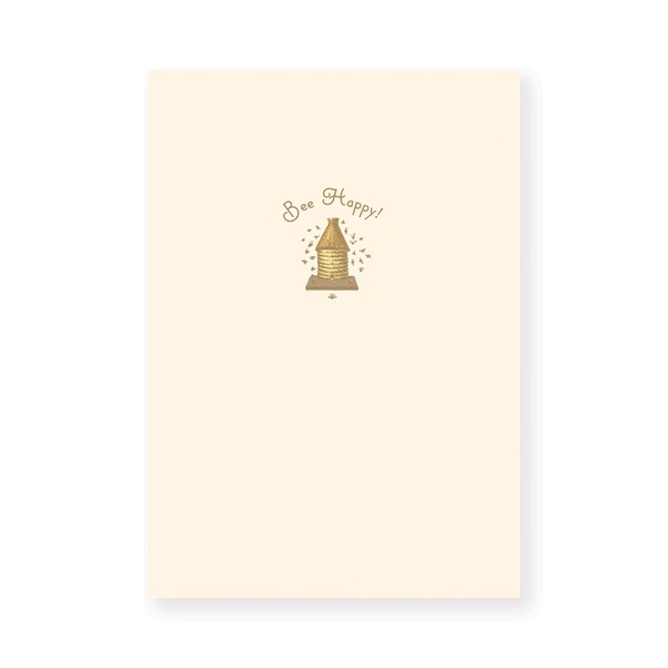 "Graphique Bee Happy La Petite Presse Boxed Notecards - 10 Embossed and Embellished Gold Foil "Bee Happy" Bumblebee Blank Cards with Matching Envelopes, 3.25" x 4.75" (L1268CB)