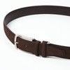 Ojier KE21228-39-BROWN Men's Belt, Genuine Leather, Cowhide Leather, Suede Nubuck,