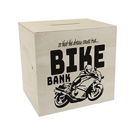 Bike Bank Wooden Money Box in Black on the Theme of Motorcycle Buying and Motorcycling Beautiful Money Box Gift for Money Foxes Who Like a Biker's Dreams or Want to Fulfil Their Own Dream
