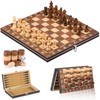 Wooden Chess Game, 3-in-1 Magnetic Chess Game, Chess Board Set,