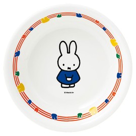 Space Joy M-1305AAG Miffy and Museum Deep Plate, White, Approx. Diameter 6.5 x Height 1.4 inches (16.5 x 3.6 cm)