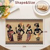Black Women Placemats Set of 6, African Ethnic Dress Tribal