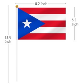 Yamiuo 50 Pack Puerto Rico Mini Stick Flag, Puerto Rican Hand Held Small Miniature Stick Flag, National Country Flag for Party Decorations, Outdoor Decoration, Festival Events Celebration, World Cup, Sports Events, International Festival (Puerto Rico)