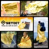 SET007 12PCS Emergency Blankets, 82x62inch Thermal Mylar Foil Blanket, Waterproof