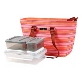 Zaza Lonchera Para Dama De Lujo Zaza Con Accesorios Color Rosa Chicle