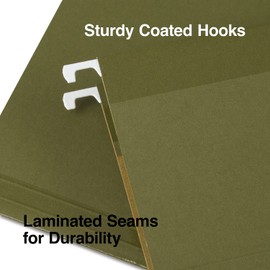 Staples Reinforced Recycled Hanging File Folder, 3-Tab, Letter Size, Standard Green, 50/Carton (ST16472/TR164VS)