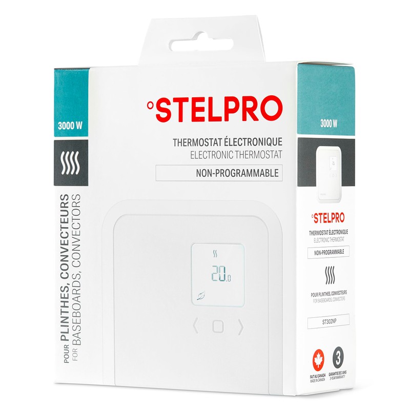 Stelpro Non-Programmable Electronic Thermostat for Baseboards and Convectors, Accurate Temperature