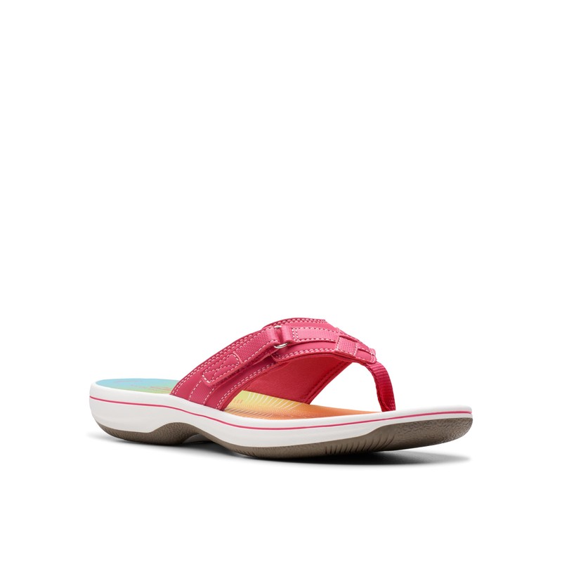 Clarks Clarks Women's Breeze SEA Flip-Flop, Bright Pink Ombre, 6