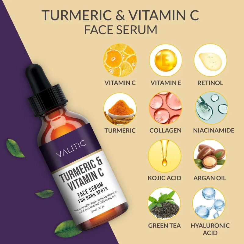 Valitic Suero De Crcuma Y Vitamina C Para Manchas Oscuras