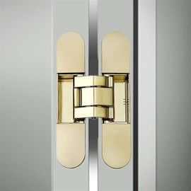 VOGOYO Hinges 60KG Gold Adjustable Concealed 180 Degrees Hinge European H-Shaped Folding Silent Invisible Hinge (Color : Gold)