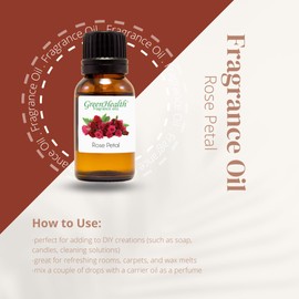 1 fl oz Rose Petals Fragrance Oil (Glass Bottle w/Euro Dropper) - GreenHealth