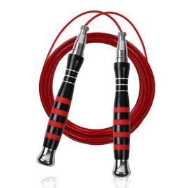Huhloch Speed Rope - Jump Rope for Men with Self Locking No Screw Design 360 Degree Fast Rotation Non Slip Silicone Texture Weighted Jump Rope Includes 2 Speed Ropes Easy Setup 2 Handles Portable Fitness Jump Ropes for Boxing