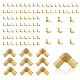 100-Pack EFIELD Barb Crimp Pex 1/2 inch X 1/2 Inch 90 Degree Elbow Brass Fittings For Pex Pipe/Tubing Connection,Potable Water Application,(PEX1807062-100PCS)