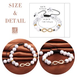 Unendlich U Unisex Infinity Symbol Bracelet Bangle Bead Bracelet Friendship Bracelet Energy Bracelet 8 mm Energy Stone Lava Stone, Silver