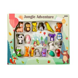 Animal Pencil Erasers, 19 Pcs 3D Animal Erasers Sea Animal Puzzle Erasers Collectible for Party Favors Classroom Rewards Games Prizes Carnivals Egg Hunt Basket Stuffers, Exquisite Box